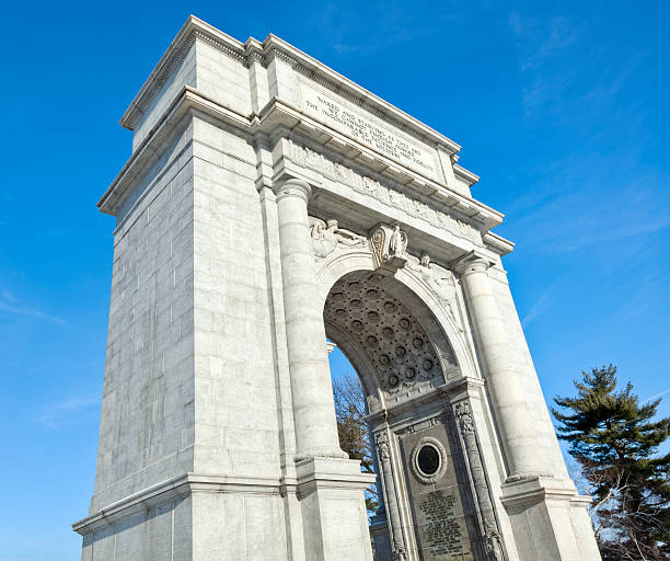 istock Valley Forge National Memorial Arch Under Brilliant Blue Sky 183421585