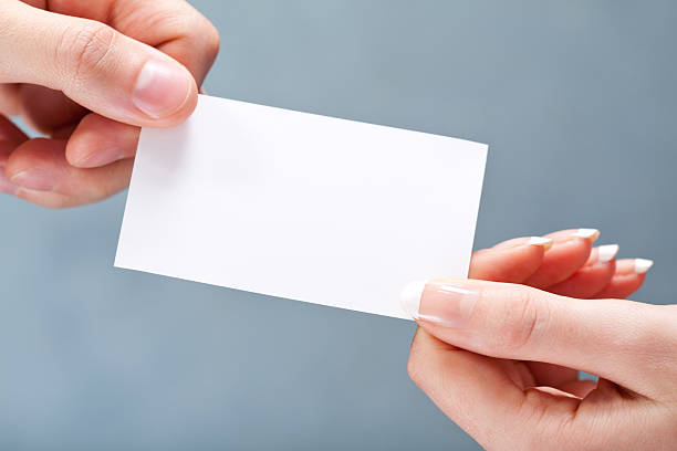 istock Giving blank business card 183421635