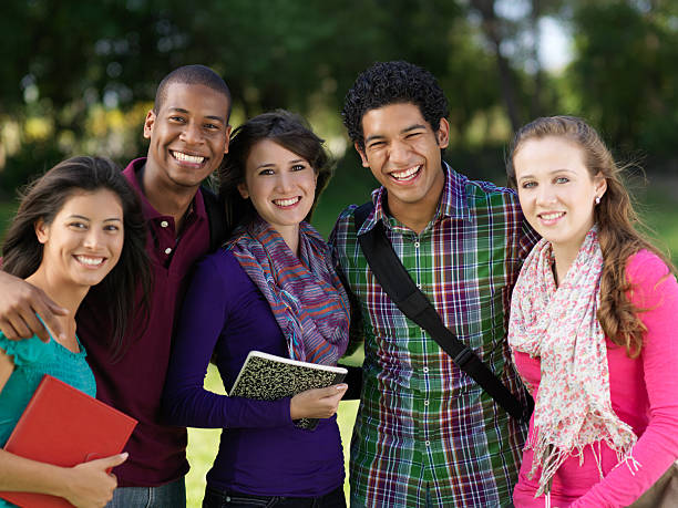 istock Happy group of students with diverse ethnicities 183421810