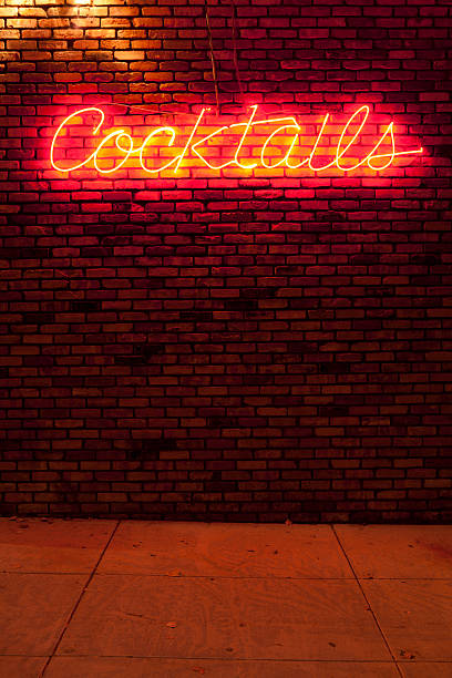 istock Neon bar sign on a brick wall 183421926