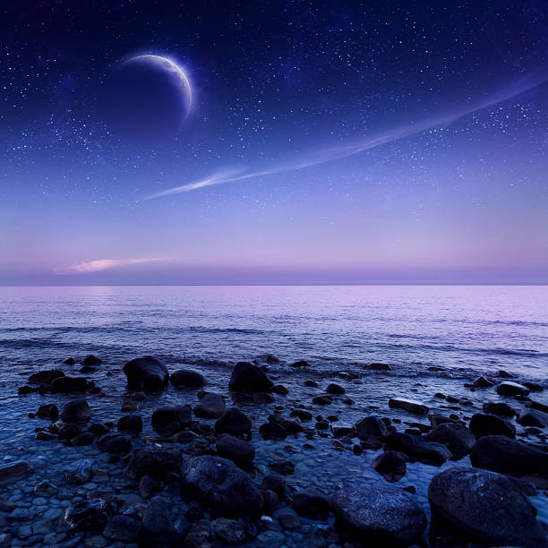 istock Night shot of sea 183422435