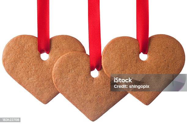 Ingwer Cookie Hearts Stockfoto und mehr Bilder von Herzform - Herzform, Lebkuchengebäck, Band