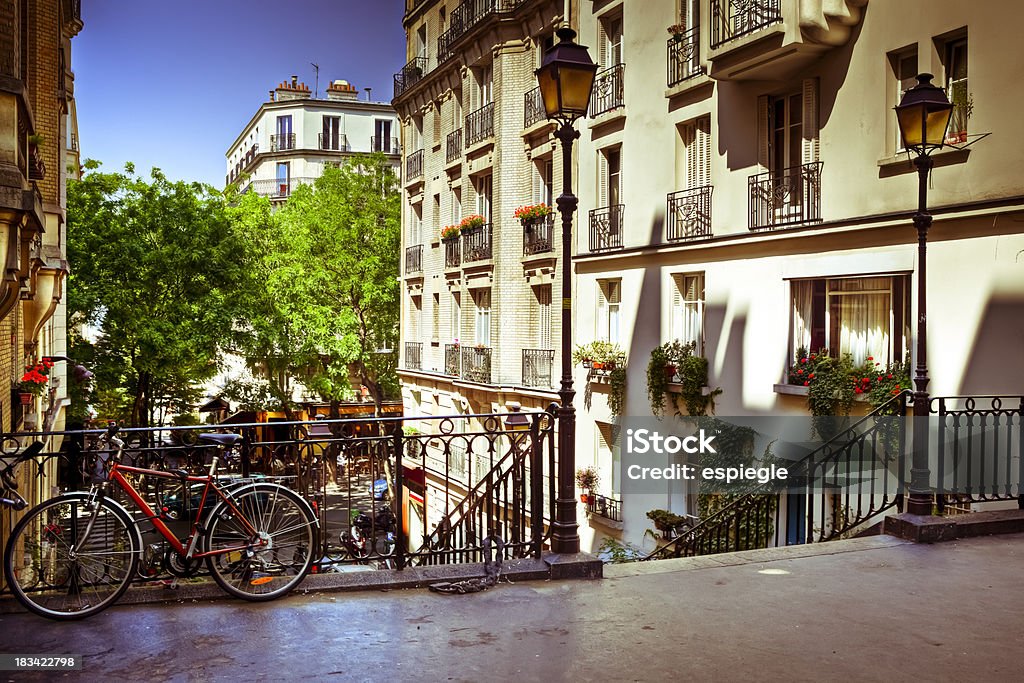 Escalier du quartier Montmartre, Paris, France - Photo de Montmartre libre de droits