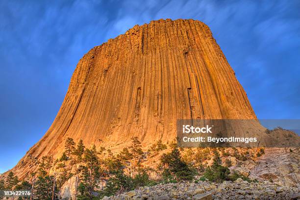 Devils Tower At Sunset Stock Photo - Download Image Now - Cheyenne - Wyoming, Wyoming, Devils Tower National Monument