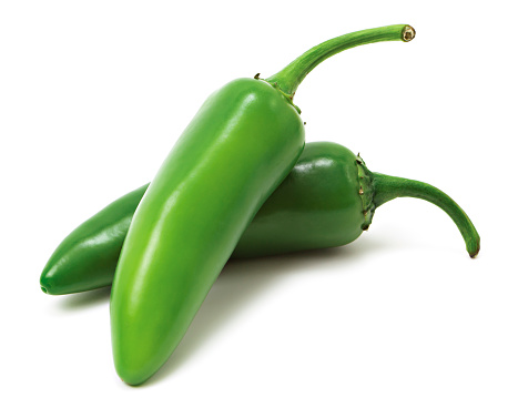 Jalapeno peppers on white background.
