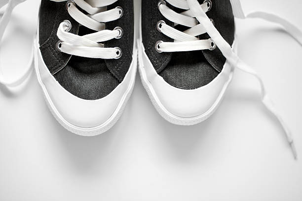 istock front part of new sneakers on grey background 183423568