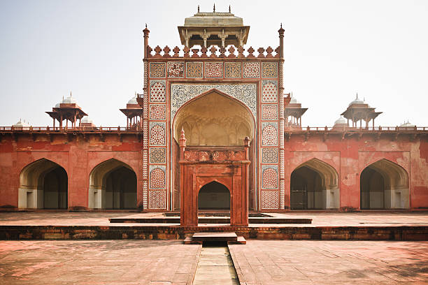Akbar's Tomb Sikandra Agra Famous Monument India Famous Tomb of Akbar the Great. Sikandra, Agra, Uttar Pradesh, India. mughal empire stock pictures, royalty-free photos & images