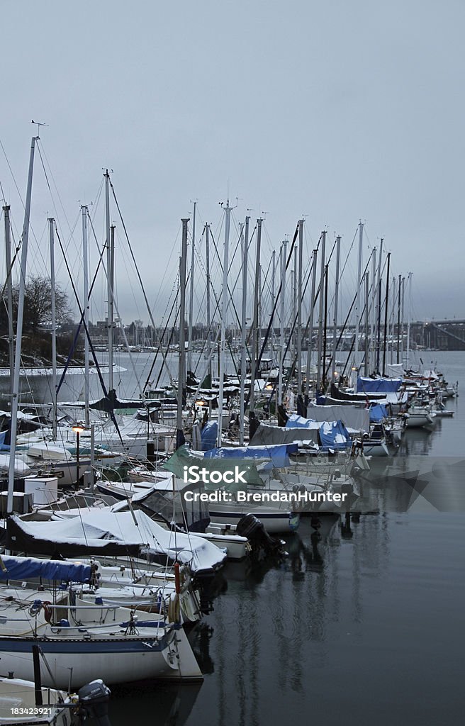 Snowy Harbour - Zbiór zdjęć royalty-free (Pochmurny)
