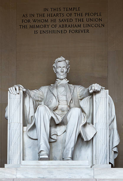 Close-up view of the Lincoln memorial stock photo