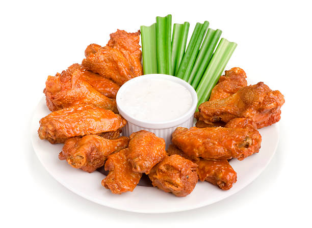 asas quentes - chicken wing white meat unhealthy eating plate imagens e fotografias de stock