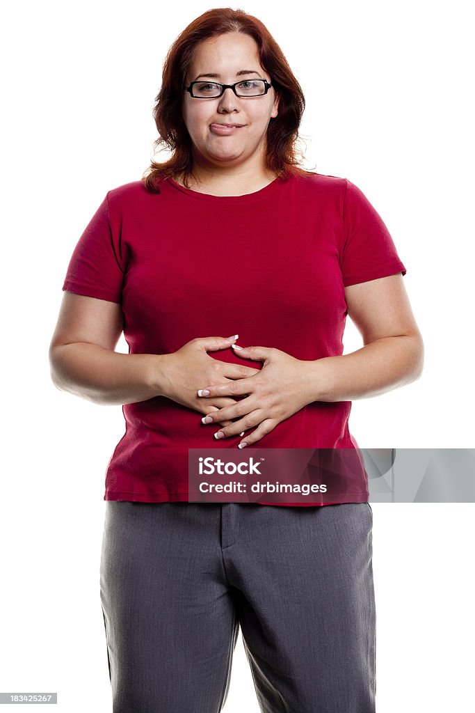 Young Woman Portrait Portrait of a young woman on a white background. Licking Lips Stock Photo