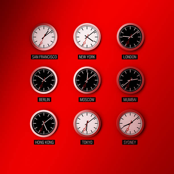 istock Nine clocks on different time zones 183425273