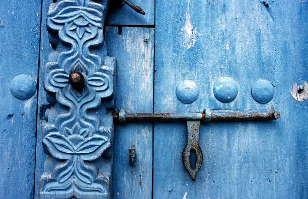 "Tanzania, Zanzibar, Stonetown, wooden door."