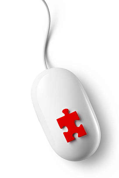 Black optical mouse isolated on white background horizontal shot