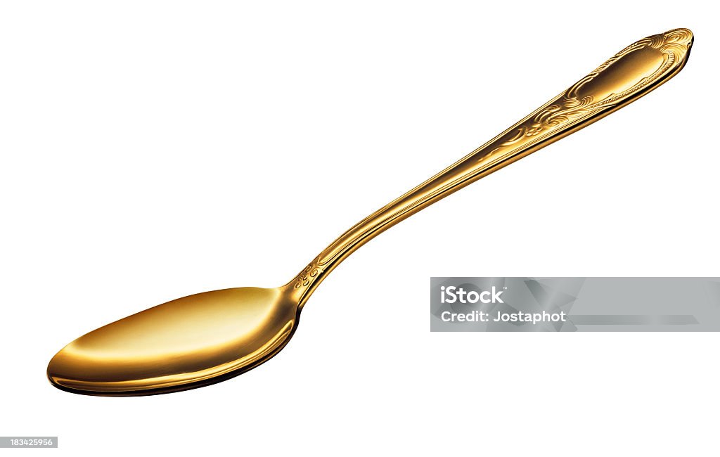 Cucchiaio d'oro - Foto stock royalty-free di Cucchiaio