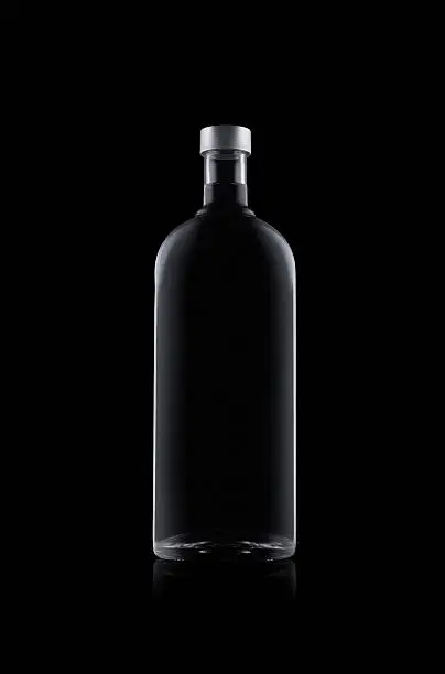 Photo of Bottle of water isolated on black background