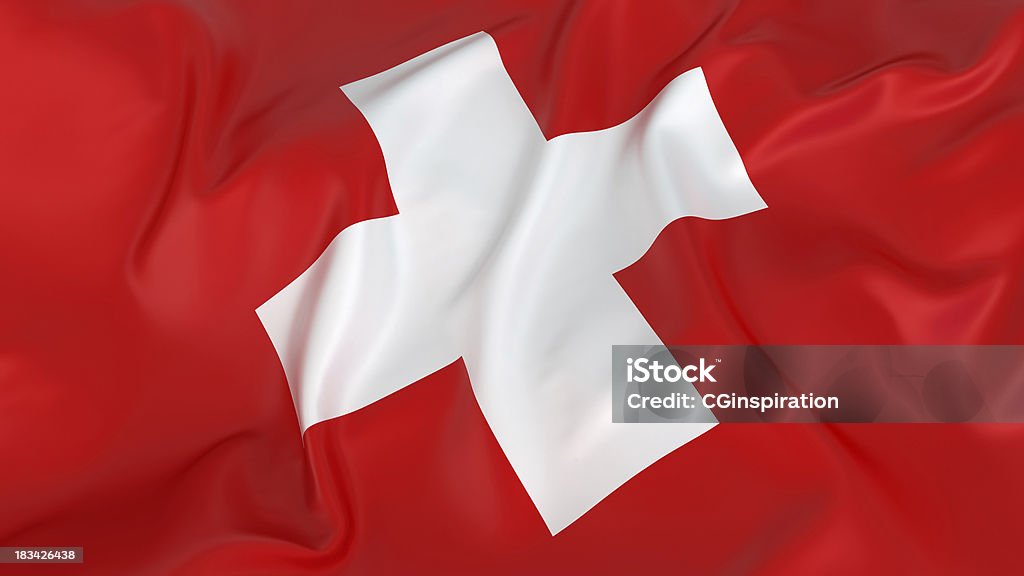 웅장한 스위스 플래깅 - 로열티 프리 기 스톡 사진