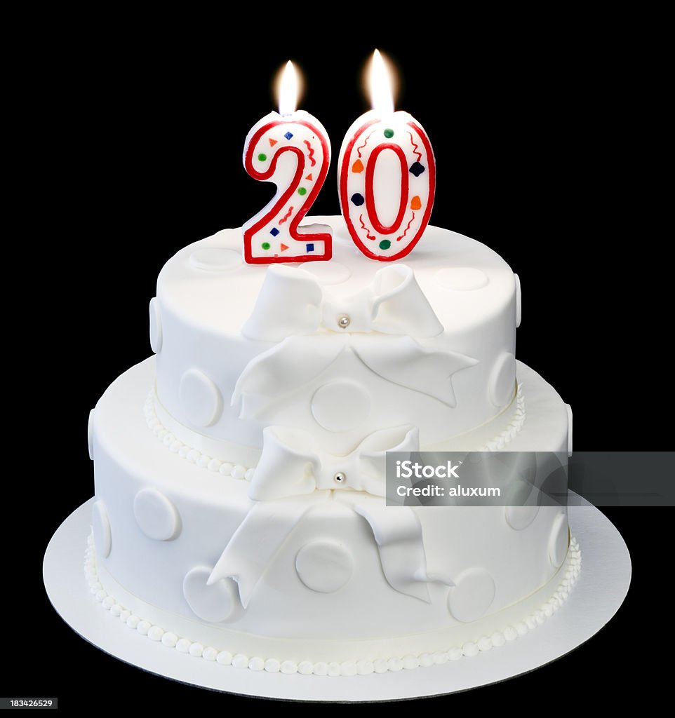 20 ème anniversaire - Photo de Gâteau d'anniversaire libre de droits
