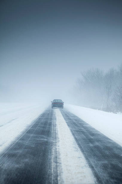 istock Snow storm on the highway 183426715