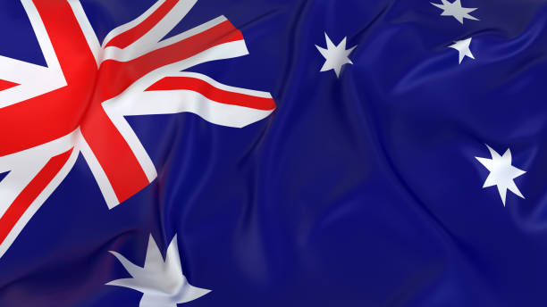 Australia waving flag background