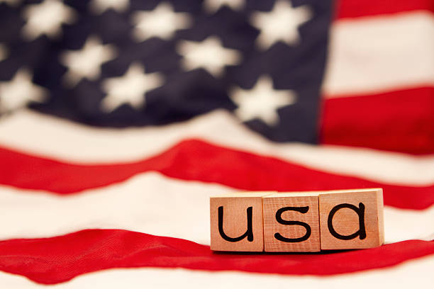 istock American Flag with USA in Letters Horizontal 183427482