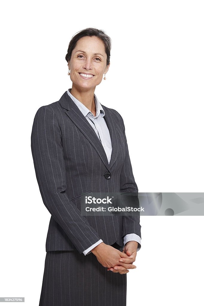 Lächelnd Geschäftsfrau auf weißem Hintergrund - Lizenzfrei Anzug Stock-Foto