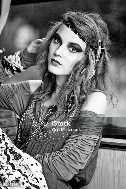 Beautiful Hippie Stock Photo - Download Image Now - 20-24 Years, Adult, Adults Only