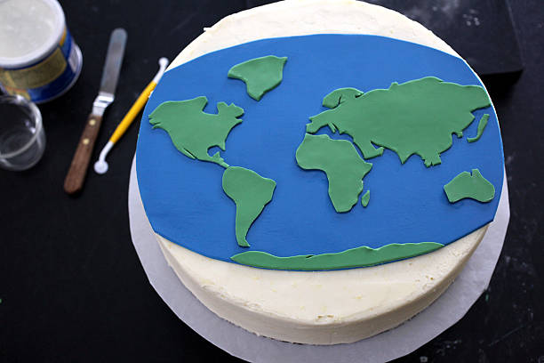 Map of the World Cake stock photo