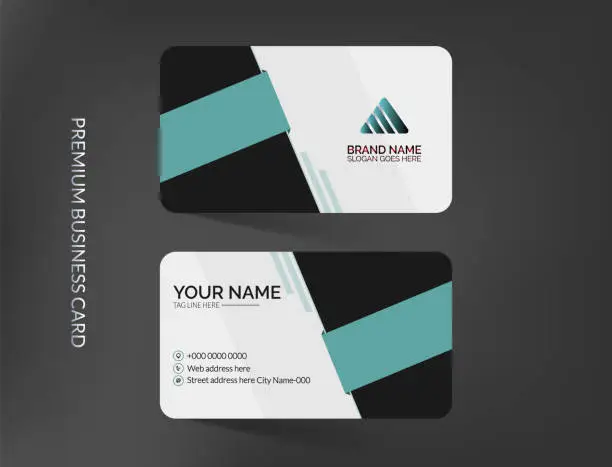 Vector illustration of Elegant and simple business card template design with mockup and background