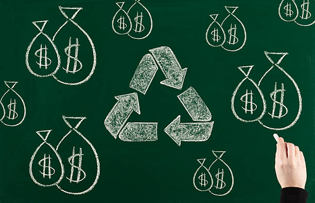 recycle concept on blackboard