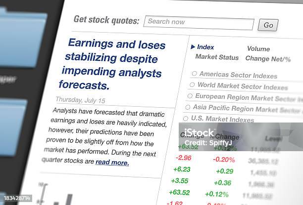 Diagrammwebsite Stockfoto und mehr Bilder von Börse - Börse, Börsenkurs, Computer