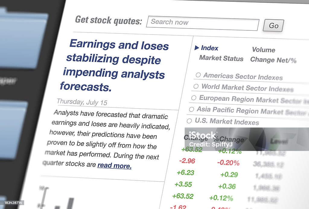 Gráfico de Stock de sitio web - Foto de stock de Cifras financieras libre de derechos