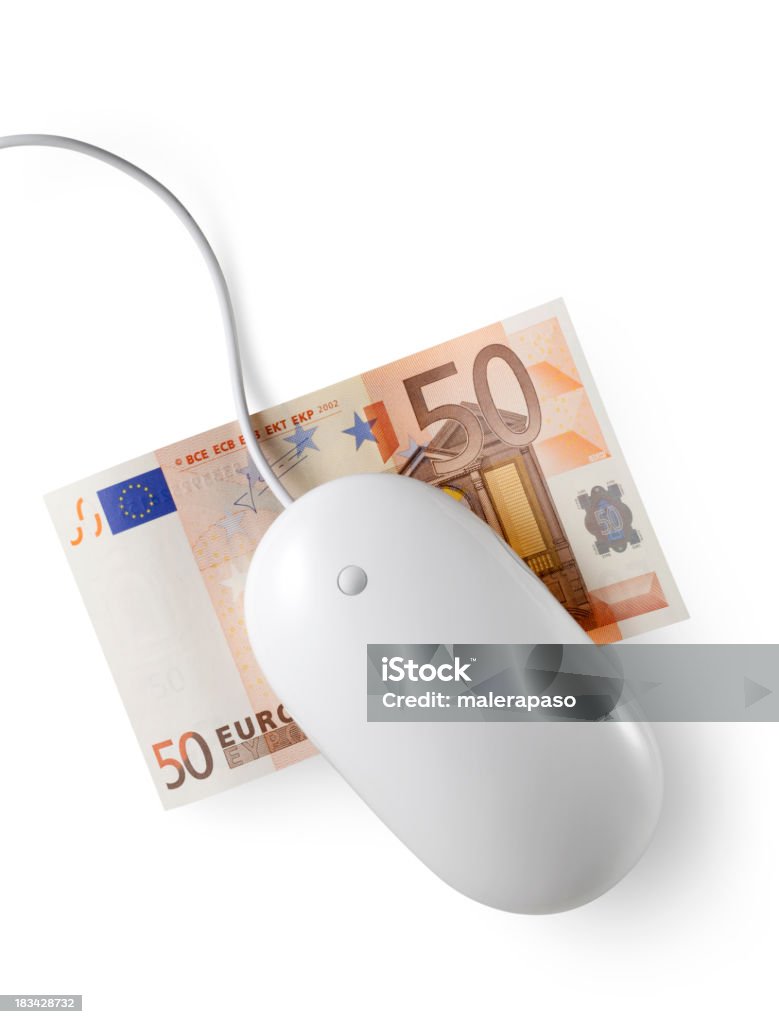 Mouse con Banconota da cinquanta euro - Foto stock royalty-free di Affari