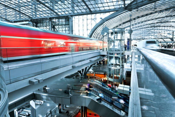 움직이는 열차 베를린 - train railroad station berlin germany germany 뉴스 사진 이미지