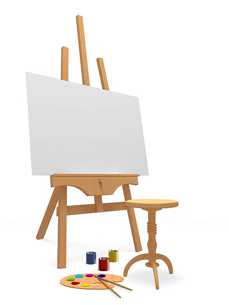 istock Wooden Easel and Painter's Tools 183430451
