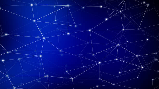 istock Connected dots modern, abstract background of interconnected lines and dots forming polygonal pattern, representing transformation and connection of communication in futuristic science background 1834309038