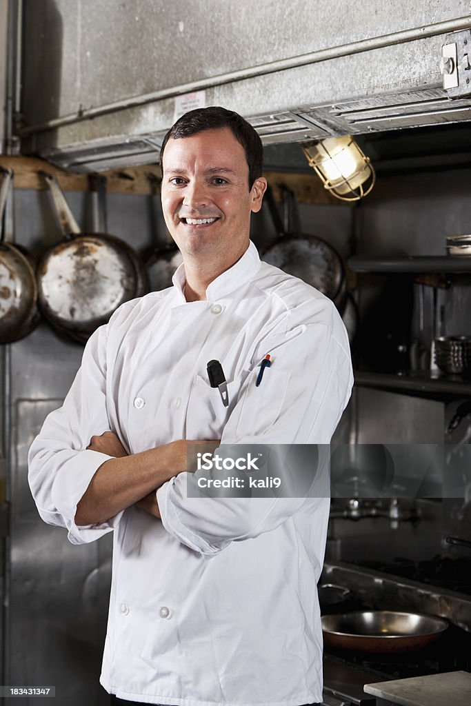 Chefe de cozinha em cozinha comercial profissional - Royalty-free 40-44 anos Foto de stock