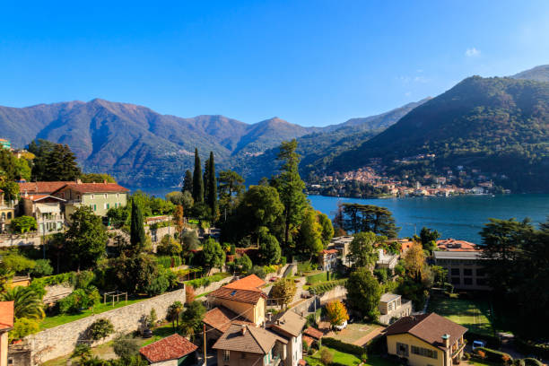 istock Panoramic view of Moltrasio town on Lake Como in Italy 1834313608