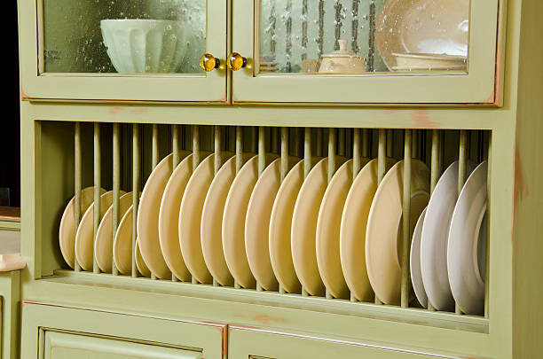 istock Close up of cabinet with dishes 183431450