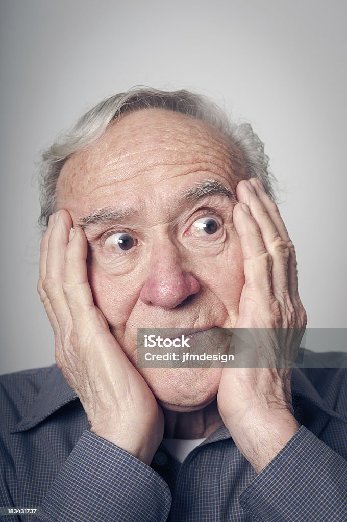Retrato triste homem idoso em awe - Royalty-free Adulto Foto de stock