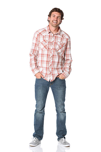 istock Happy man standing with hands in pockets 183431860