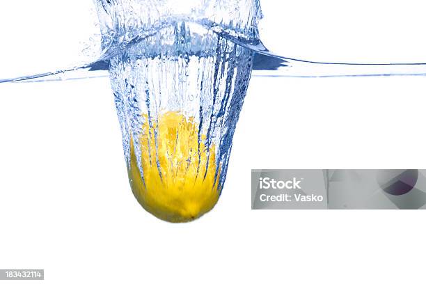 Lemon In Water Stock Photo - Download Image Now - Abstract, Bubble, Clean