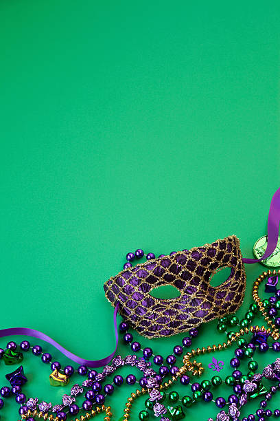 istock Mask and Beads on Green 183432553