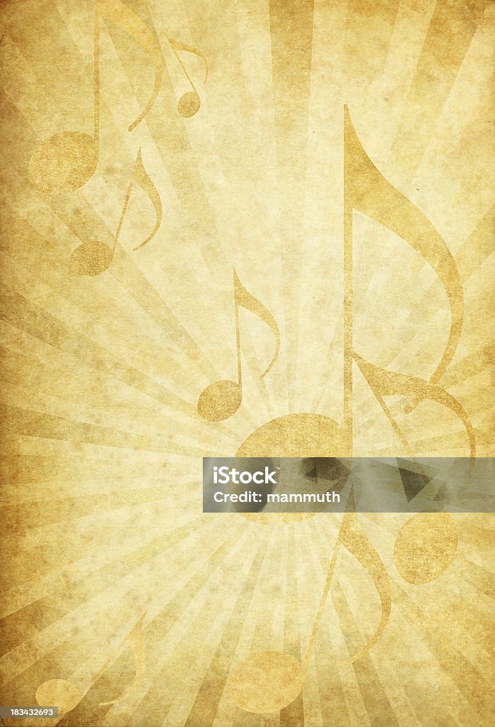 grunge music background "grunge music background - added lot of scratches, damege, age" Musical Note Stock Photo