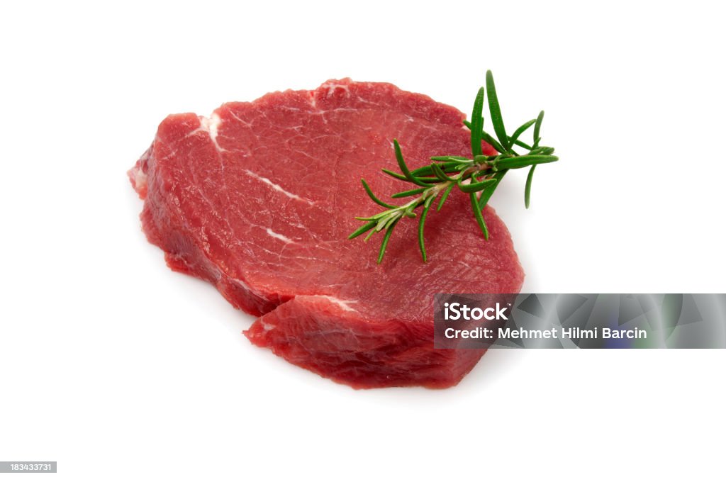 Single rohe Steak - Lizenzfrei Weißer Hintergrund Stock-Foto