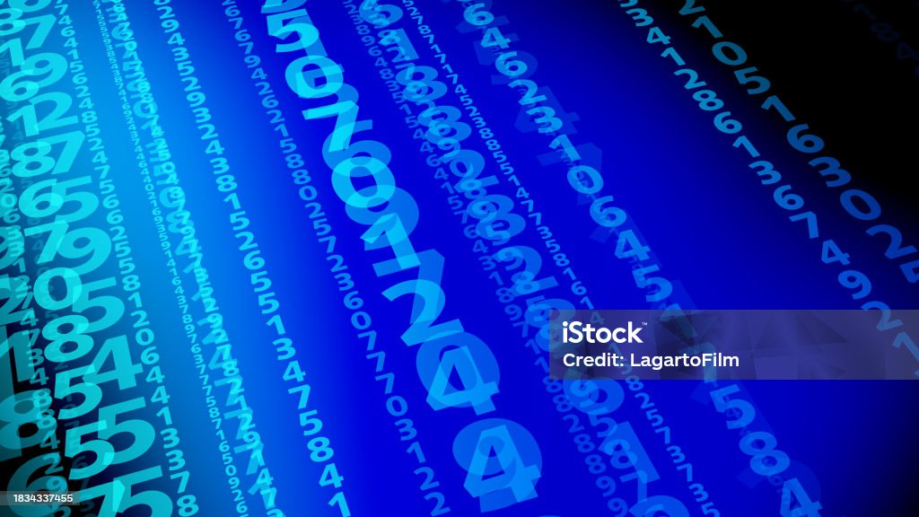 Blue Background With Dynamic Numbers And Numerical Code Counting And ...