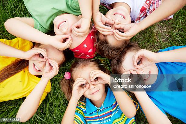 Children Resting Stock Photo - Download Image Now - Child, Circle, Lying Down