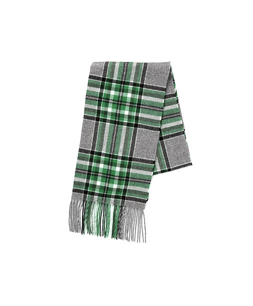 istock Men's Men Wool gray Plaid Scarf with trim 183434365