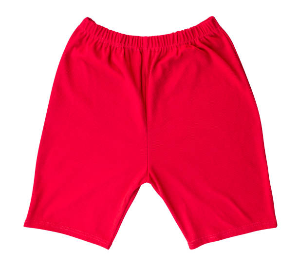 istock Red corduroy shorts isolated on white background with clipping path 1834346915