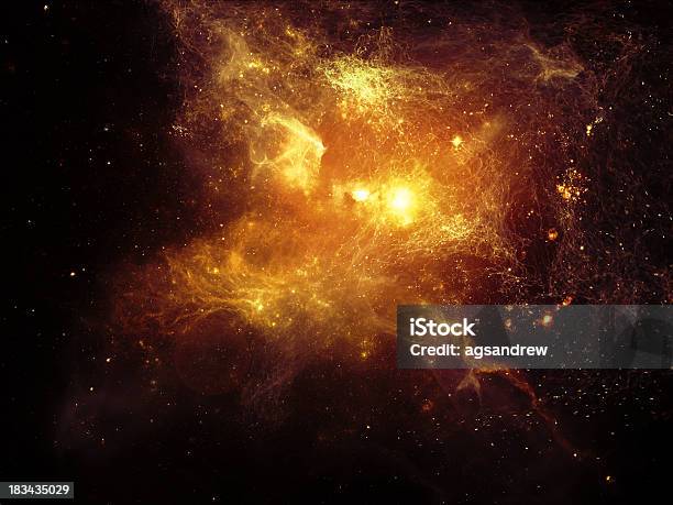 Foto de Fractal Realidade Das Nebulosas e mais fotos de stock de Dourado - Descrição de Cor - Dourado - Descrição de Cor, Nervura de folha, Nebulosa